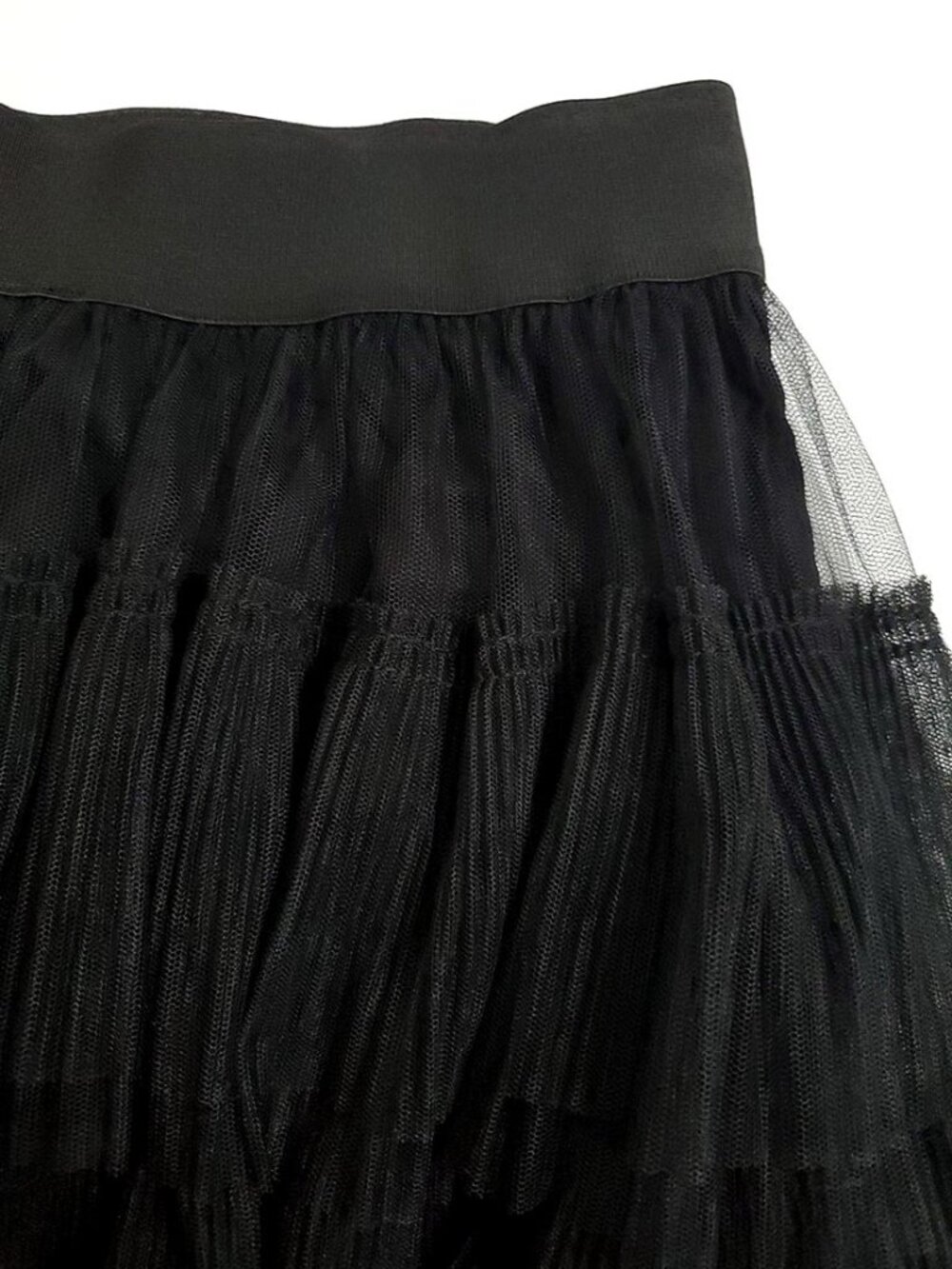 Maje Josepha Tiered Tulle Semi-Sheer Midi Skirt Size 36 Small Black Layered - Picture 10 of 15